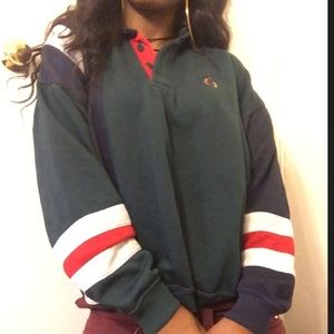 Vintage 90s striped long sleeved polo